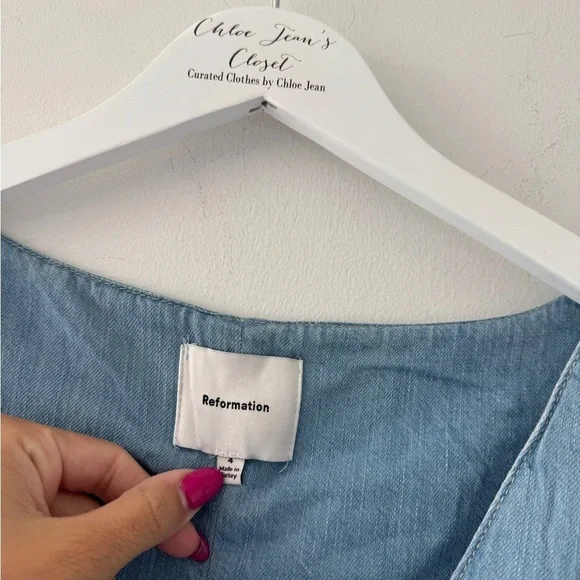 REFORMATION Sebastian Denim Midi Dress - Picture 11 of 12